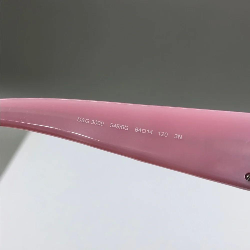 D&G Dolce Logo Gabbana Pink White Sunglasses 3009 white pink  64-14-120 designer - Picture 6 of 8